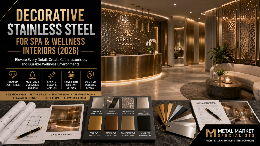 decorative stainless steel for spa interiors